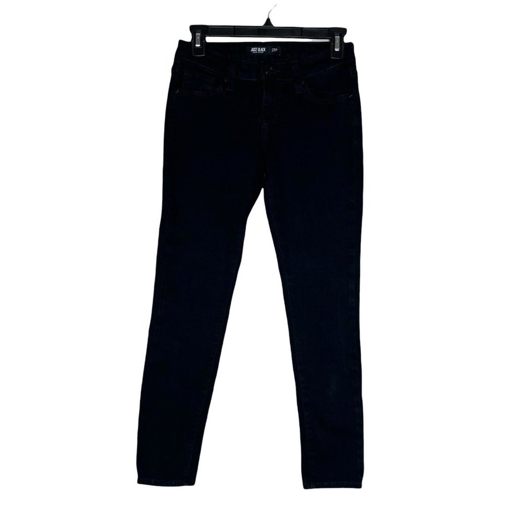 Just Black Skinny Jeans Women’s Black Denim Low Rise Cotton Stretch Size 27P